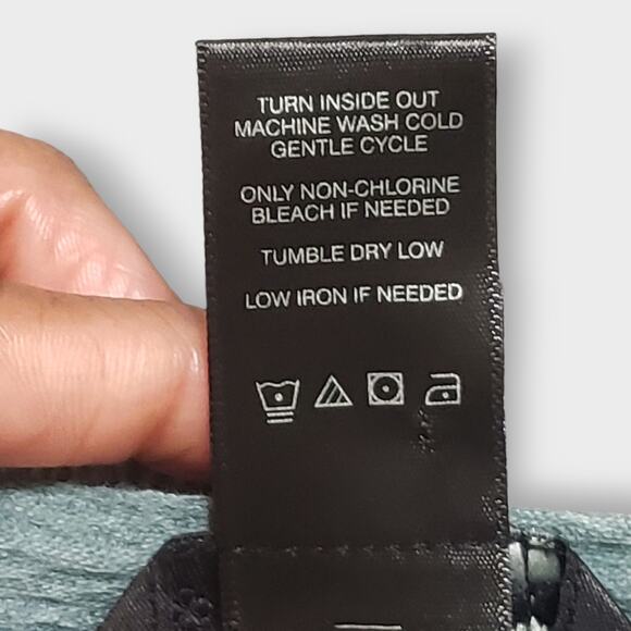 Ali Miles Floral Embroidered Lace Trim Tunic Top Green Spacedye Large Oversized - Picture 10 of 14